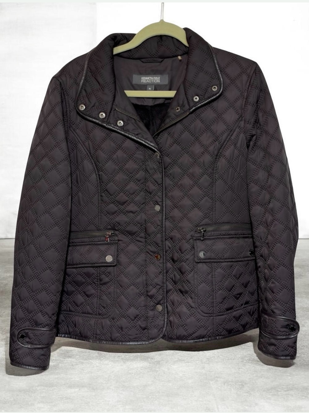 KENNETH COLE Reaction Quilted Black Jacket